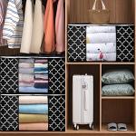 WISELIFE Storage Bags 100L 6-Pack Large Blanket Clothes Organization and Storage Containers for Bedding, Comforters, Foldable Organizer with Reinforced Handle, Clear Window, Sturdy Zippers