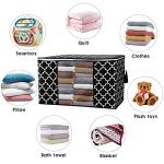 WISELIFE Storage Bags 100L 6-Pack Large Blanket Clothes Organization and Storage Containers for Bedding, Comforters, Foldable Organizer with Reinforced Handle, Clear Window, Sturdy Zippers