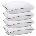 Higoom Standard Size Bed Pillows for Sleeping 4 Pack,Luxury Hotel Pillows,Comfortable and Supportive,Machine Washable,Suitable for Stomach,Back and Side Sleepers.