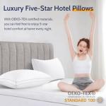 ROUMEA Pillows Queen Size Set of 2, Gusseted Bed Pillows for Sleeping 2 Pack, Luxury Hotel Quality, Supportive Queen Pillow with Soft Down Alternative for Back Stomach Side Sleepers, Machine Washable