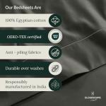 Cloud Scape Linen 100% Egyptian Cotton King Sheets Set – 1000 Thread Count, 4-Piece Soft Hotel Quality Bedding Set,Deep Pockets up to 16”, Charcoal Grey