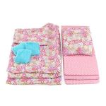 Emily Rose 18 Inch Doll Furniture - 3 White Single Stackable Wooden Beds - Triple Bunkbed Bunk with (3) Colorful Bedding Sets & Pink Clothing Storage Drawer | USA Business