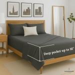 Cloud Scape Linen 100% Egyptian Cotton King Sheets Set – 1000 Thread Count, 4-Piece Soft Hotel Quality Bedding Set,Deep Pockets up to 16”, Charcoal Grey