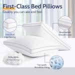 ROUMEA Pillows Queen Size Set of 2, Gusseted Bed Pillows for Sleeping 2 Pack, Luxury Hotel Quality, Supportive Queen Pillow with Soft Down Alternative for Back Stomach Side Sleepers, Machine Washable