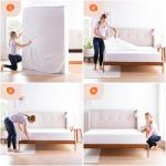 Linenspa Zippered Mattress Encasement – King Size Waterproof Mattress Protector – Quiet Cover & Complete protection – Dorm Room Essentials, White