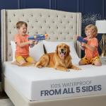 Utopia Bedding Waterproof 5-Sided Mattress Protector Twin Size, Premium Breathable Mattress Cover, Fitted Style with Stretchable Pockets (White)