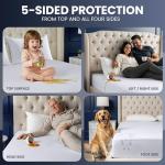 Utopia Bedding Waterproof 5-Sided Mattress Protector Twin Size, Premium Breathable Mattress Cover, Fitted Style with Stretchable Pockets (White)