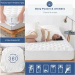 GRT Full Mattress Protector Waterproof, 100% Waterproof Quilted Fitted Mattress Pad, Noiseless Hollow Cotton Mattress Cover, fits up to 18" Deep, Dust Proof White