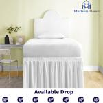 Mattress-Homes Ruffled Dorm Bed Skirt, Twin XL, 36-Inch Drop, Tailored with Split Corners, White Dust Ruffle for Lofted College Beds, Twin Extra Long Dorm Bedding Essential