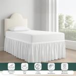 Premium Microfiber College Dorm Room Bed Skirt Twin XL 39" x 80", Extended 32" Drop, Split Corner Dust Ruffle, Wrinkle Resistant Durable Easy Care, White Solid
