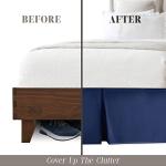 Elegant Comfort 1-Piece Solid Bed Skirt, 1500 Premium Hotel Quality Microfiber, Minimalist Design with a Modern Look- Easy Care, Wrinkle and Stain Resistant, Bedskirt, King, Midnight Navy
