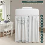 Premium Microfiber College Dorm Room Bed Skirt Twin XL 39" x 80", Extended 32" Drop, Split Corner Dust Ruffle, Wrinkle Resistant Durable Easy Care, White Solid