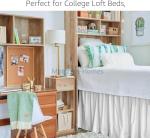 Mattress-Homes Ruffled Dorm Bed Skirt, Twin XL, 36-Inch Drop, Tailored with Split Corners, White Dust Ruffle for Lofted College Beds, Twin Extra Long Dorm Bedding Essential
