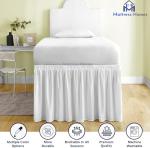 Mattress-Homes Ruffled Dorm Bed Skirt, Twin XL, 36-Inch Drop, Tailored with Split Corners, White Dust Ruffle for Lofted College Beds, Twin Extra Long Dorm Bedding Essential