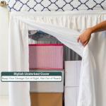 Premium Microfiber College Dorm Room Bed Skirt Twin XL 39" x 80", Extended 32" Drop, Split Corner Dust Ruffle, Wrinkle Resistant Durable Easy Care, White Solid