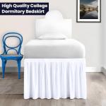 SGI bedding Dorm Bed Skirt Twin XL 34 Inch Drop Length - White, Ruffled Pattern College Dorm Room Bed Skirts - Split Corner, Easy Care, Wrinkle Free 1800 Series Microfiber Bed Skirt