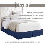 Elegant Comfort 1-Piece Solid Bed Skirt, 1500 Premium Hotel Quality Microfiber, Minimalist Design with a Modern Look- Easy Care, Wrinkle and Stain Resistant, Bedskirt, King, Midnight Navy