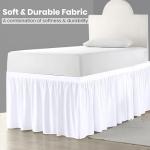 SGI bedding Dorm Bed Skirt Twin XL 34 Inch Drop Length - White, Ruffled Pattern College Dorm Room Bed Skirts - Split Corner, Easy Care, Wrinkle Free 1800 Series Microfiber Bed Skirt