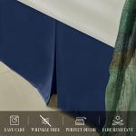 Elegant Comfort 1-Piece Solid Bed Skirt, 1500 Premium Hotel Quality Microfiber, Minimalist Design with a Modern Look- Easy Care, Wrinkle and Stain Resistant, Bedskirt, King, Midnight Navy