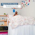 Mattress-Homes Ruffled Dorm Bed Skirt, Twin XL, 36-Inch Drop, Tailored with Split Corners, White Dust Ruffle for Lofted College Beds, Twin Extra Long Dorm Bedding Essential