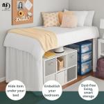 Premium Microfiber College Dorm Room Bed Skirt Twin XL 39" x 80", Extended 32" Drop, Split Corner Dust Ruffle, Wrinkle Resistant Durable Easy Care, White Solid