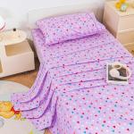 Viviland 3 Pieces Girls Purple Twin Sheet Set - Soft Microfiber Fitted Flat Sheets & Pillowcase - Colorful Hearts Printed Bedding Sets - for Kids & Toddlers