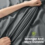 Shilucheng 100% Viscose Derived from Bamboo_Sheets, Extra Deep Pocket Sheets Fits 18"-24" Thick Mattress, Cooling & Breathable Bed Sheets 4Pcs, Hotel Silky Bedding Set (Queen,Dark Grey)