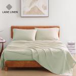 LANE LINEN 100% Organic Cotton Sheets Queen Size Bed Set, Machine Wash Eco Friendly Sustainably Produced Cotton Queen Sheet Set, Soft & Comfy Long Stabple Naturally Cooling Sheets– Mineral