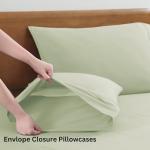 LANE LINEN 100% Organic Cotton Sheets Queen Size Bed Set, Machine Wash Eco Friendly Sustainably Produced Cotton Queen Sheet Set, Soft & Comfy Long Stabple Naturally Cooling Sheets– Mineral