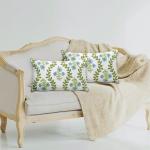 Pilmandu Set of 2 Embroidered Decorative Throw Pillow Covers Couch Square Pillowcases Cushion for Bedroom Sofa Farmhouse Decor 12x20 Inch (Blue Floral-Lumbar)