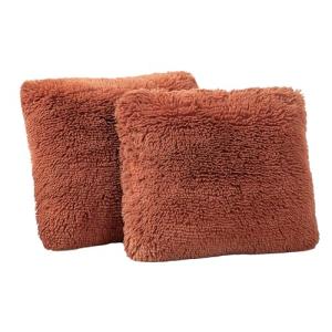 TOONOW Set of 2 Decorative Throw Pillow Covers 18x18,Fluffy Pillow CoversLuxury Faux Fur Sofa Pillow Covers for Sofa Couch Living Room Bedroom, No Pillow Insert