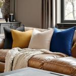 MIULEE Pack of 2 Navy Blue Decorative Velvet Throw Pillow Cover Soft Pillow Cover Soild Square Cushion Case for Sofa Bedroom Car 18x 18 Inch 45x 45cm