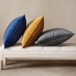 MIULEE Pack of 2 Navy Blue Decorative Velvet Throw Pillow Cover Soft Pillow Cover Soild Square Cushion Case for Sofa Bedroom Car 18x 18 Inch 45x 45cm