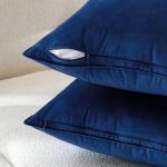 MIULEE Pack of 2 Navy Blue Decorative Velvet Throw Pillow Cover Soft Pillow Cover Soild Square Cushion Case for Sofa Bedroom Car 18x 18 Inch 45x 45cm