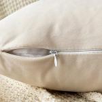 EMEMA Pack of 2 Velvet Throw Pillow Covers Decorative Square Pillowcase Soft Solid Cushion Case for Sofa Bedroom Chair Car 18x18 Inch Cream White