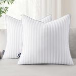 MIULEE 18x18 Pillow Inserts, Firm and Fluffy Decorative Square Throw Pillows for Couch Sofa Bed, Down Alternative with 100% Cotton Cover Pack of 2