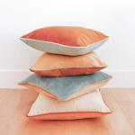 MONDAY MOOSE Decorative Throw Pillow Covers Cushion Cases, Set of 4 Soft Velvet Modern Double-Sided Designs, Mix and Match for Home Decor, Pillow Inserts Not Included (18x18 inch, Orange/Teal)