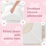 Cozyholy Toddler Bedding Set Girls Floral Bed Set Cute Bedding Comforter Set with Tufted Daisy Flowers, Lightweight Toddler Quilts Set, Include Comforter,Flat Sheet,Fitted Sheet,Pillowcase, Pink