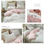 Floral Girls Duvet Cover Full Size Cotton Pink Floral Duvet Cover Chic Garden Flower Bedding Sets Lightweight Soft Aesthetic Floral Comforter Cover 1 Full Duvet Cover with 2 Pillowcases, No Comforter
