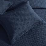 EXQ Home Quilt Set Full Queen Size Navy 3 Piece,Lightweight Soft Coverlet Modern Style Squares Pattern Bedspread Set(1 Quilt,2 Pillow Shams)