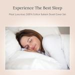California Design Den 3 Pc Full/Queen Duvet Cover Set - Winner Good Housekeeping Best Bedding Awards 2025, 400 Thread Count Sateen, 100% Cotton Duvet Cover Queen Size,Button Closure,Corner Ties -White