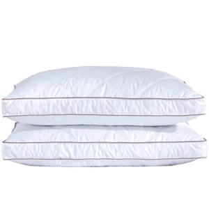puredown® Goose Feathers and Down Pillow for Sleeping Gusseted Bed Hotel Collection Pillows, Standard, Set of 2