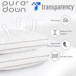 puredown® Goose Feathers and Down Pillow for Sleeping Gusseted Bed Hotel Collection Pillows, Standard, Set of 2