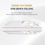puredown® Goose Feathers and Down Pillow for Sleeping Gusseted Bed Hotel Collection Pillows, Standard, Set of 2
