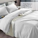 SONORO KATE Bed Sheet Set Super Soft Microfiber 1800 Thread Count Luxury Egyptian Sheets Fit 18-24 Inch Deep Pocket Mattress Wrinkle-6 Piece (White, Queen)