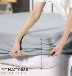 Utopia Bedding Queen Sheet Set - Jersey Knit Sheets 4 Piece – Cotton – Soft T-Shirt Stretchy Sheets (Heather Light Grey)