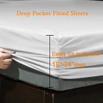 SONORO KATE Bed Sheet Set Super Soft Microfiber 1800 Thread Count Luxury Egyptian Sheets Fit 18-24 Inch Deep Pocket Mattress Wrinkle-6 Piece (White, Queen)