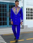 ZSJR Mens African 2 Piece Set Formal Dashiki for Men African Mens Wear White and Gold Suit for Man White African Clothes Cotton Luxury African Men Clothes Egyptian Mens Costume Africa Shirts for Men