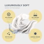 THREAD SPREAD Egyptian Cotton Sheets King Size - 1500 Thread Count 4 PC Damask Sheet Set Egyptian Cotton, Luxury Sheet King Size, Soft, Cooling Deep Pocket Sheets, Fits Upto 19" - White Stripe