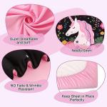 Wowelife Toddler Unicorn Bedding Set for Girls, 4 Piece Unicorn Toddler Bed Sets Black Rainbow Floral, Toddler Comforter Set Stars with Comforter, Flat Sheet, Fitted Sheet and Pillowcase